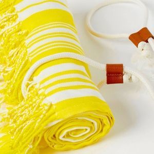 Lemlem x H&M Organic Cotton Beach Towel – Yellow & White Striped, NWT